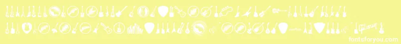 ElectricGuitarIcons Font – White Fonts on Yellow Background
