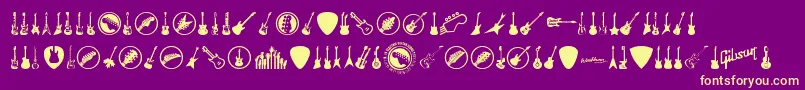 ElectricGuitarIcons Font – Yellow Fonts on Purple Background