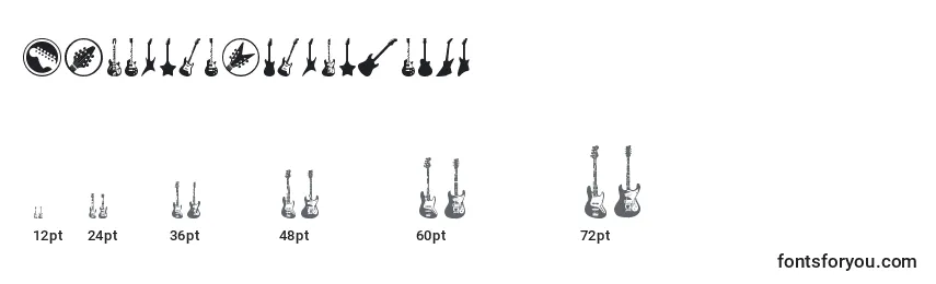 ElectricGuitarIcons Font Sizes