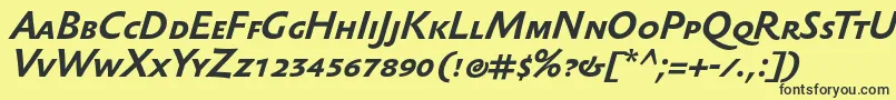 SebastiantextscBolditalic Font – Black Fonts on Yellow Background