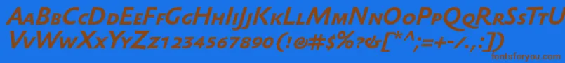 SebastiantextscBolditalic Font – Brown Fonts on Blue Background