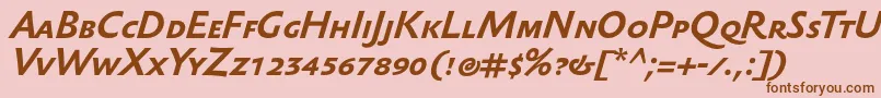 SebastiantextscBolditalic Font – Brown Fonts on Pink Background
