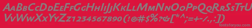 SebastiantextscBolditalic Font – Gray Fonts on Red Background