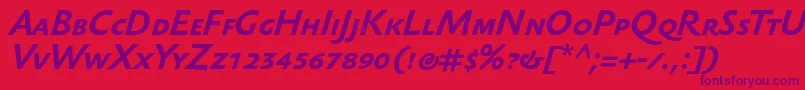 SebastiantextscBolditalic Font – Purple Fonts on Red Background