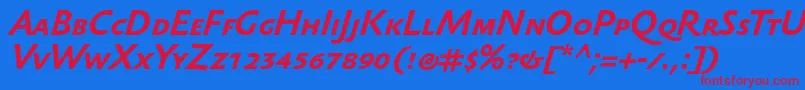 SebastiantextscBolditalic Font – Red Fonts on Blue Background