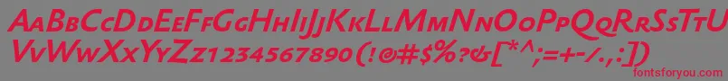 SebastiantextscBolditalic-Schriftart – Rote Schriften auf grauem Hintergrund