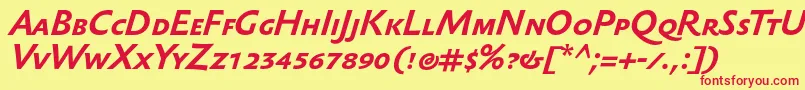 SebastiantextscBolditalic Font – Red Fonts on Yellow Background