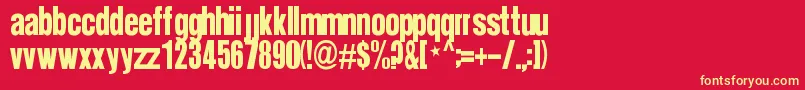 Suede Font – Yellow Fonts on Red Background