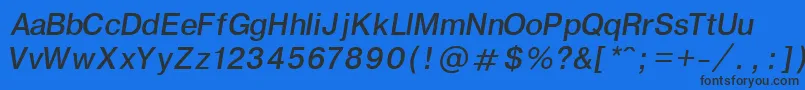 GenevaNormalItalic Font – Black Fonts on Blue Background