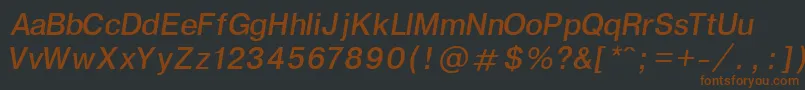 Czcionka GenevaNormalItalic – brązowe czcionki na czarnym tle