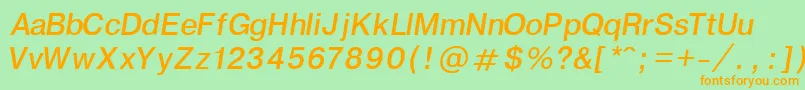 GenevaNormalItalic Font – Orange Fonts on Green Background