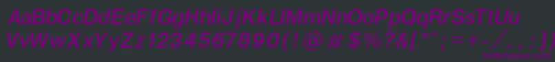 Czcionka GenevaNormalItalic – fioletowe czcionki na czarnym tle