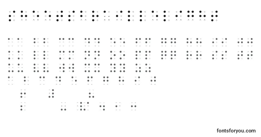 Schriftart SheetsBrailleLight – Alphabet, Zahlen, spezielle Symbole