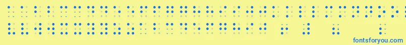 フォントSheetsBrailleLight – 青い文字が黄色の背景にあります。