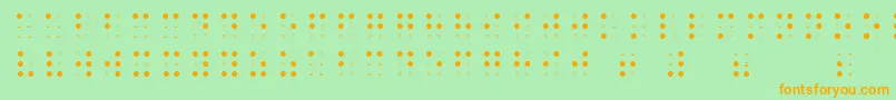 SheetsBrailleLight Font – Orange Fonts on Green Background