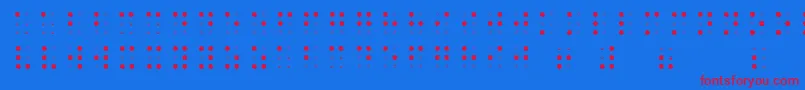 Czcionka SheetsBrailleLight – czerwone czcionki na niebieskim tle