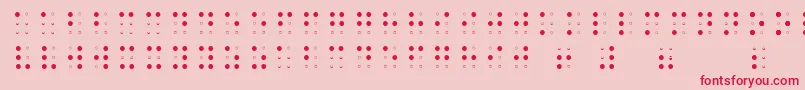 SheetsBrailleLight-Schriftart – Rote Schriften auf rosa Hintergrund