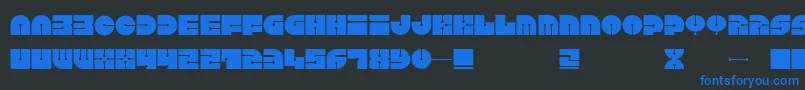 Keel-fontti – siniset fontit mustalla taustalla