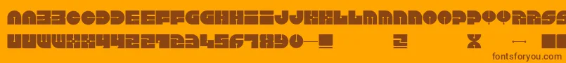Keel-Schriftart – Braune Schriften auf orangefarbenem Hintergrund