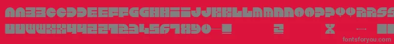 Weitere Informationen zur Keel-Schriftart Keel-Schriftart – Graue Schriften auf rotem Hintergrund