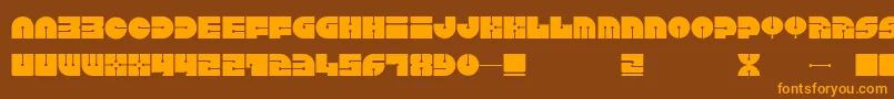 Keel-fontti – oranssit fontit ruskealla taustalla