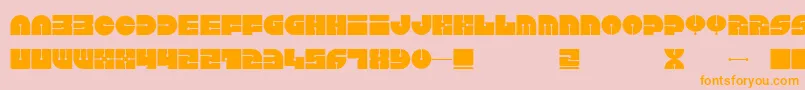 Keel-Schriftart – Orangefarbene Schriften auf rosa Hintergrund
