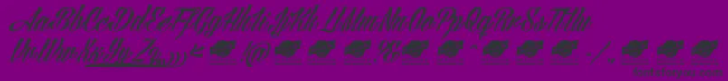 Шрифт AngillaTattooPersonalUse – чёрные шрифты на фиолетовом фоне