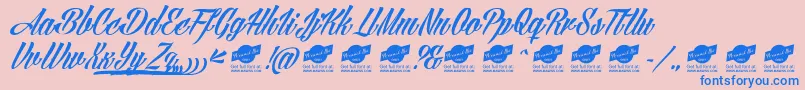 AngillaTattooPersonalUse Font – Blue Fonts on Pink Background