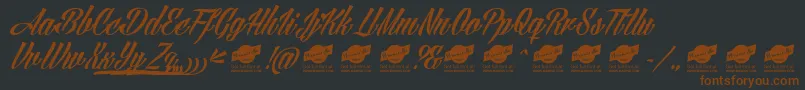 AngillaTattooPersonalUse Font – Brown Fonts on Black Background