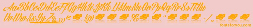 AngillaTattooPersonalUse Font – Orange Fonts on Pink Background