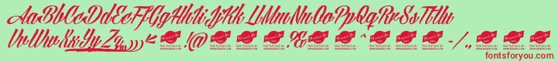 More about AngillaTattooPersonalUse Font AngillaTattooPersonalUse Font – Red Fonts on Green Background