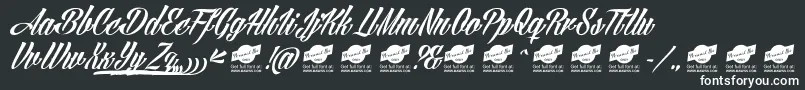 AngillaTattooPersonalUse Font – White Fonts on Black Background