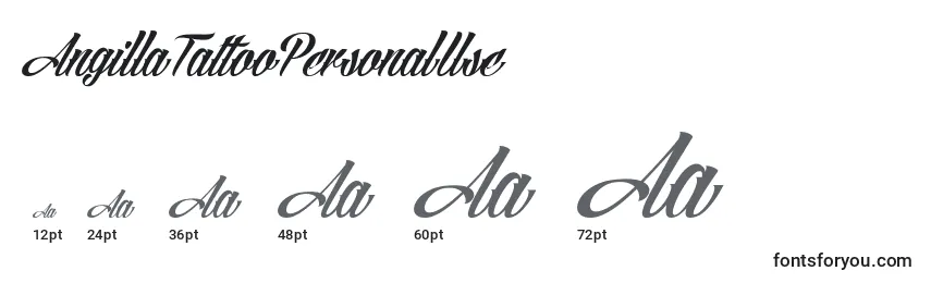 AngillaTattooPersonalUse Font Sizes
