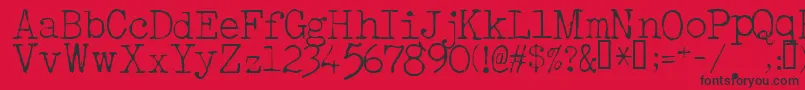 AcousticLight Font – Black Fonts on Red Background