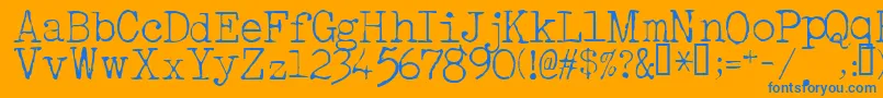 AcousticLight Font – Blue Fonts on Orange Background