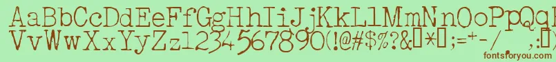 Шрифт AcousticLight – коричневые шрифты на зелёном фоне