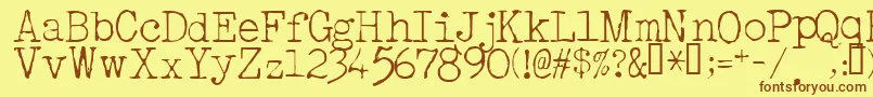 AcousticLight Font – Brown Fonts on Yellow Background