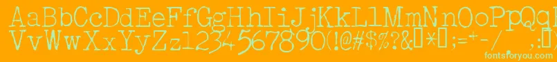 AcousticLight Font – Green Fonts on Orange Background