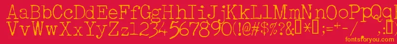 AcousticLight Font – Orange Fonts on Red Background