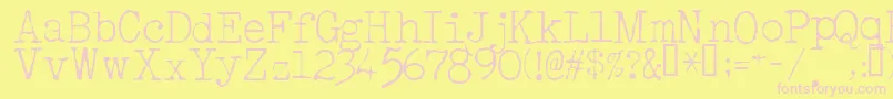 フォントAcousticLight – ピンクのフォント、黄色の背景