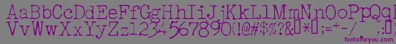 フォントAcousticLight – 紫色のフォント、灰色の背景