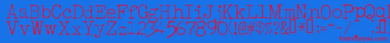 AcousticLight Font – Red Fonts on Blue Background