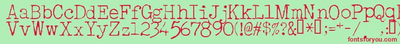 AcousticLight Font – Red Fonts on Green Background