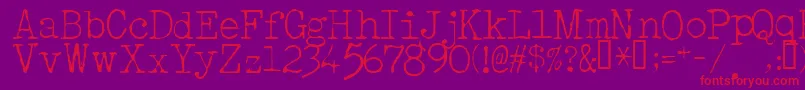 AcousticLight Font – Red Fonts on Purple Background