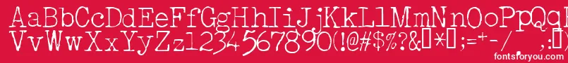 AcousticLight Font – White Fonts on Red Background