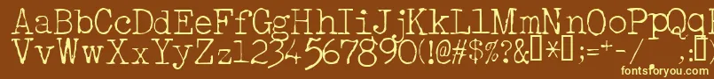 AcousticLight Font – Yellow Fonts on Brown Background