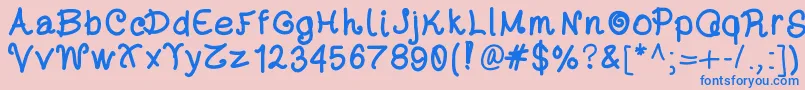 Dayansfont Font – Blue Fonts on Pink Background