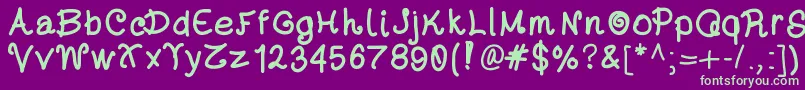 Dayansfont Font – Green Fonts on Purple Background