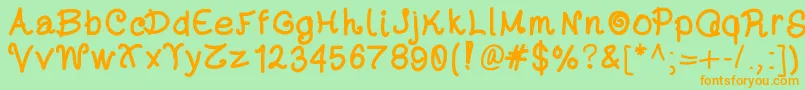 Dayansfont Font – Orange Fonts on Green Background