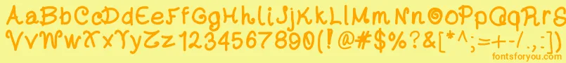 Dayansfont Font – Orange Fonts on Yellow Background